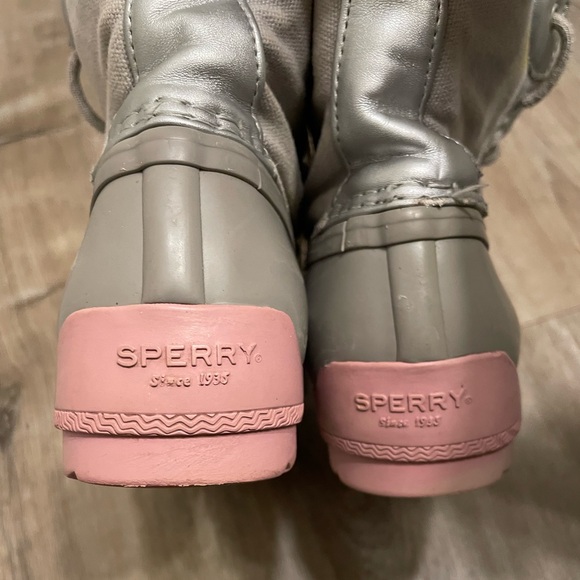SPERRY Girl’s Port Duck Boots Link & Grey size 3M - Picture 6 of 9